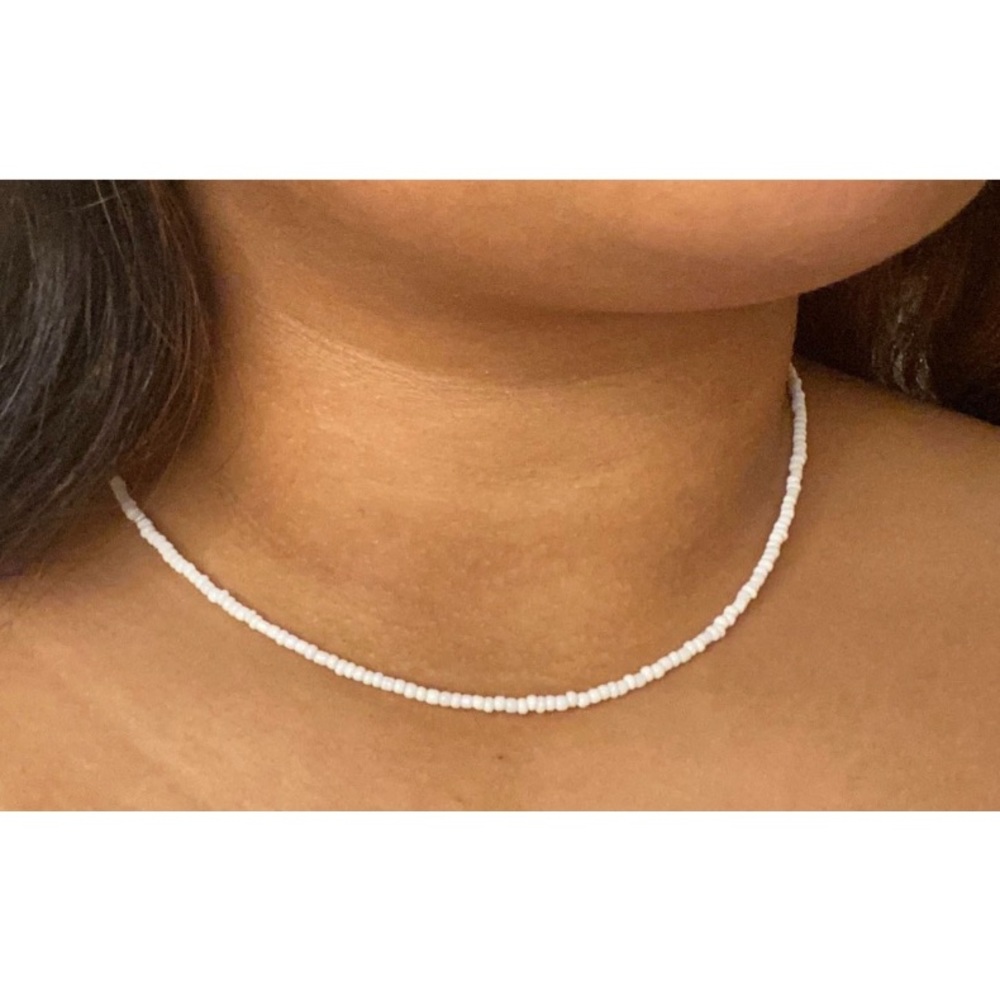 White Seed Bead Choker